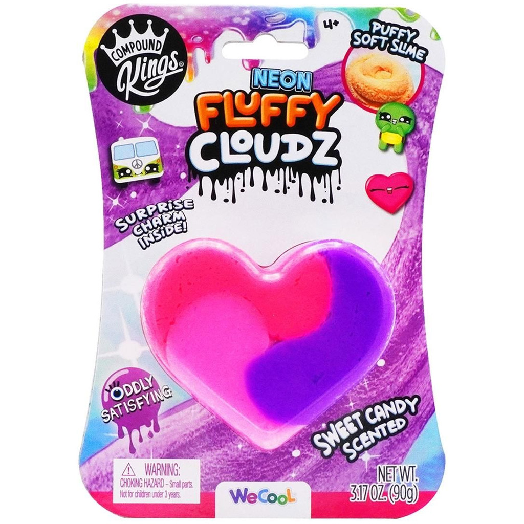 Compound Kings Neon Fluffy Cloudz illatos felhő slime - Cukorka szív kép 1