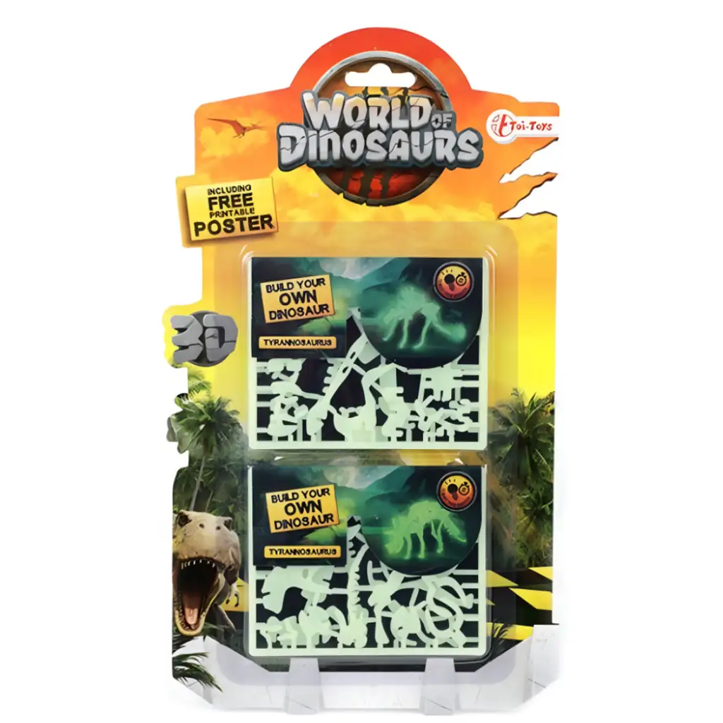 Dínós fluoreszkáló 3D puzzle többféle változatban 1db kép 3