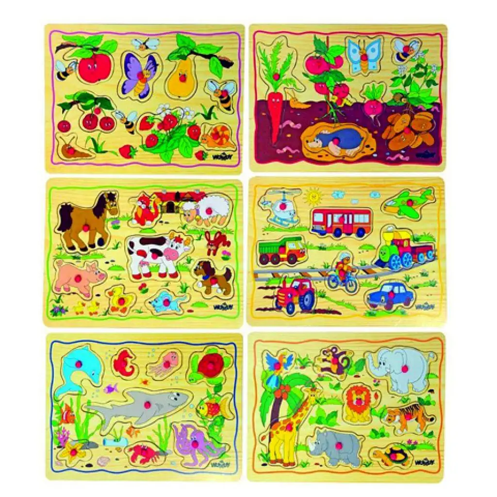 Fa puzzle fogást segítő szegeccsel ellátva - Woodyland kép 1