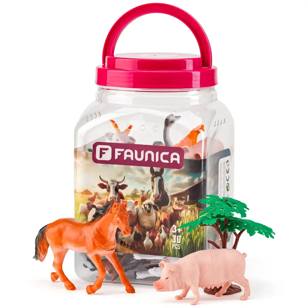 Faunica: Farm állatai játékszett vödörben - Woodyland kép 1