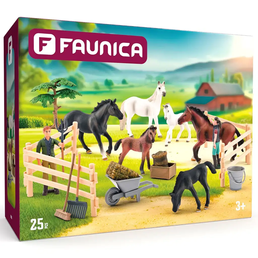 Faunica: 25db-os játékszett Lipicai lovakkal - Woodyland kép 1