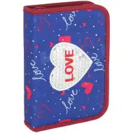 Spirit: Love heart 3D mintás kihajtható töltött tolltartó 19db-os