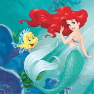 Ariel a kis hableány papírszalvéta szett – 2 rétegű, 33x33 cm, 20db