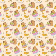 Capybara mintás csomagolópapír 100x70cm