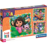 Dóra a felfedező 3x48db-os Supercolor puzzle - Clementoni