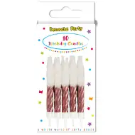 Csavart szülinapi gyertya 10db-os szett