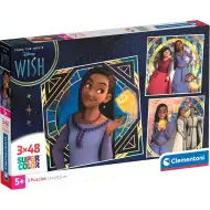Disney Wish 3x48db-os Supercolor puzzle - Clementoni