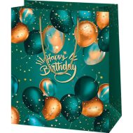 Happy Birthday zöld exkluzív nagy ajándéktáska 26x13x33cm