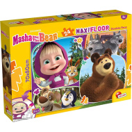 Mása és a medve 2 az 1-ben maxi 24db-os puzzle és színező 70x50cm - Lisciani