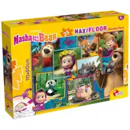 Mása és a medve képek 2 az 1-ben 35db-os maxi padló puzzle és színező 70x50cm - Lisciani