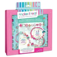 Make it Real: Kristály Medál Karkötők Pink