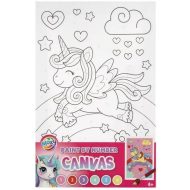 Festés számok szerint Unikornis a szivárványon vászonkép 30x19 cm