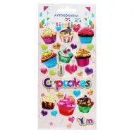 The Littlies: Muffin mintás 3D pufi matrica szett 10x22cm-es íven
