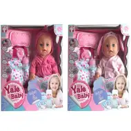 Pisilő baba köntösben, kiegészítőkkel 2 változatban 35cm