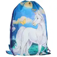 Spirit: Fehér unikornis tornazsák, sportzsák 47x34cm