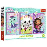 Gabi babaháza Gabival és a cicákkal 3x50db-os puzzle - Trefl