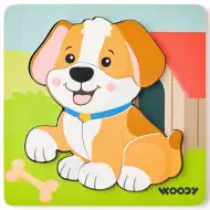 Fa kutyás 5db-os baba puzzle - Woodyland